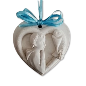 Coração Comunhão Menino gesso perfumado